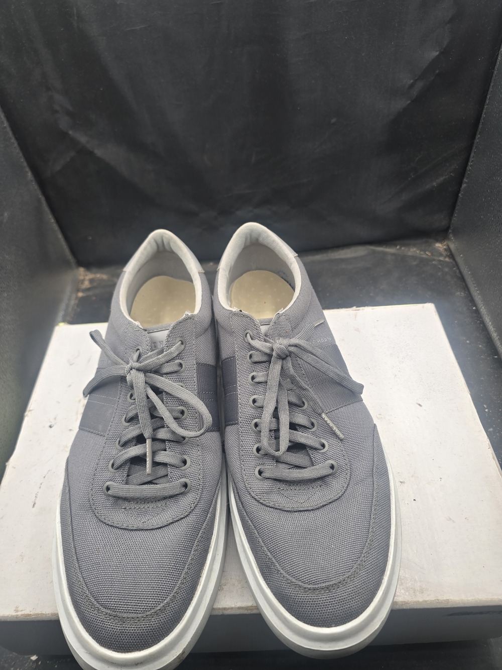 Cole Haan Gray Canvas Lace-Up Sneakers‎